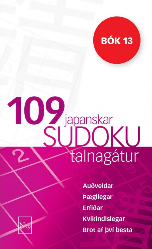 109 Japanskar Sudoku bók 13